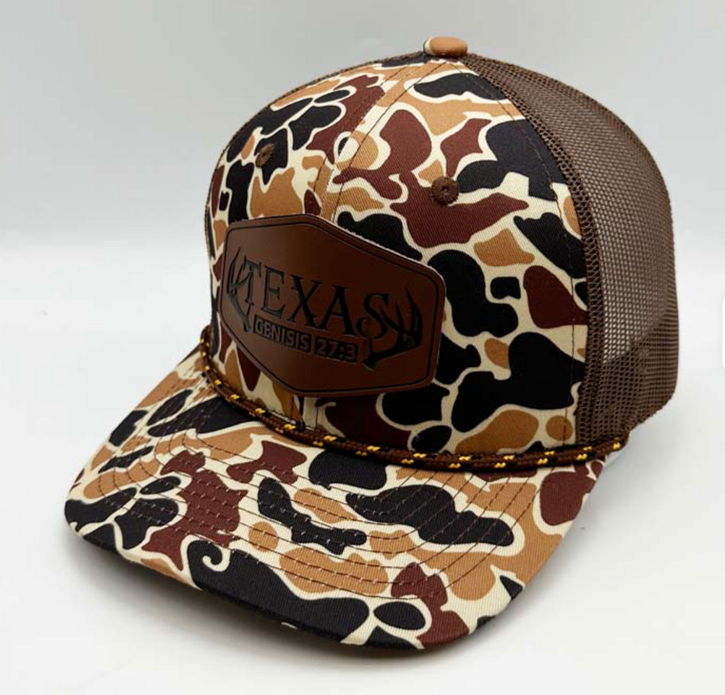 Richardson Camo Trucker Cap w/ Leather Patch