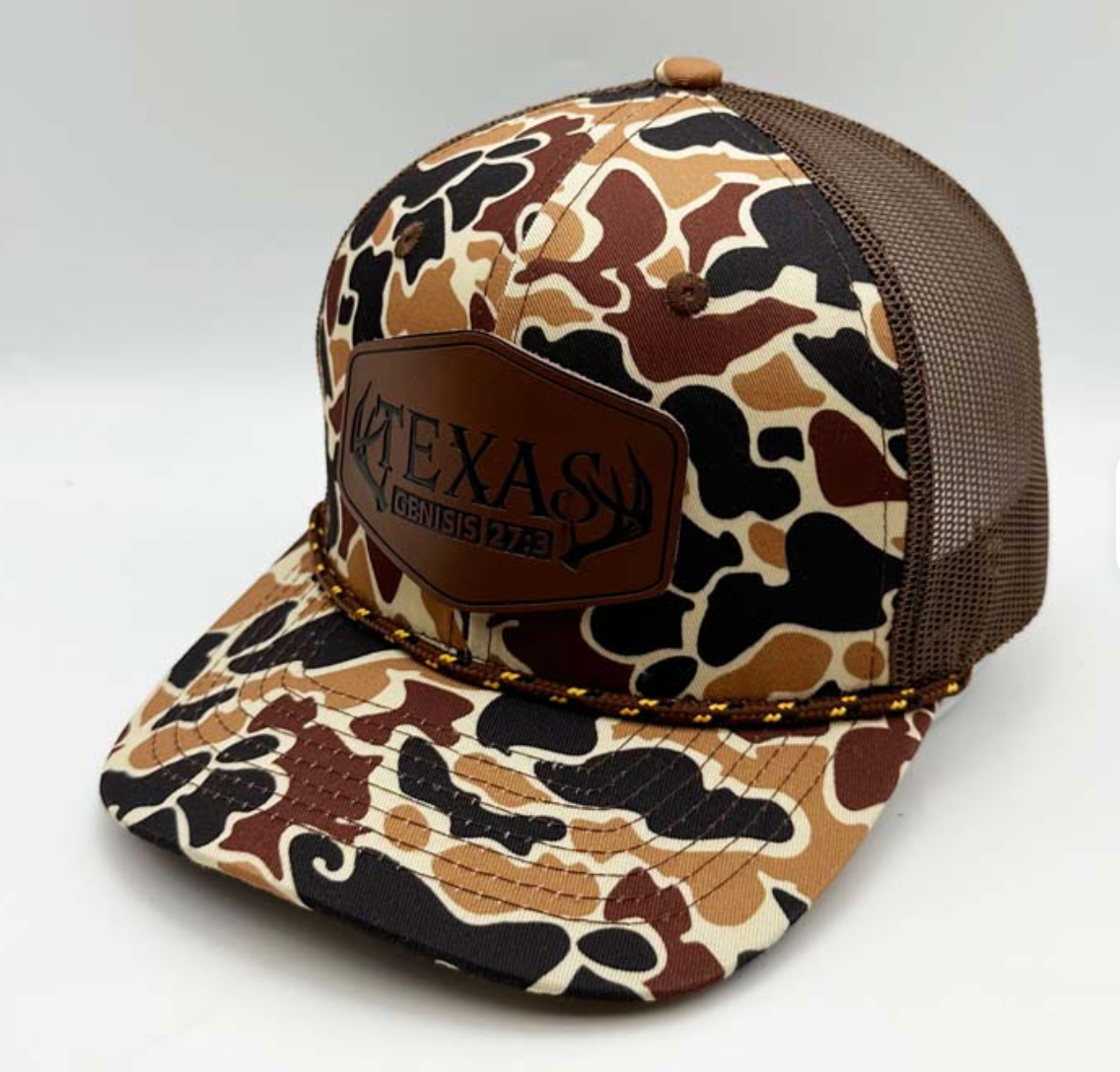 Richardson Camo Trucker Cap w/ Leather Patch