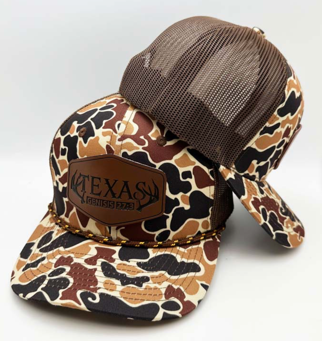 Richardson Camo Trucker Cap w/ Leather Patch