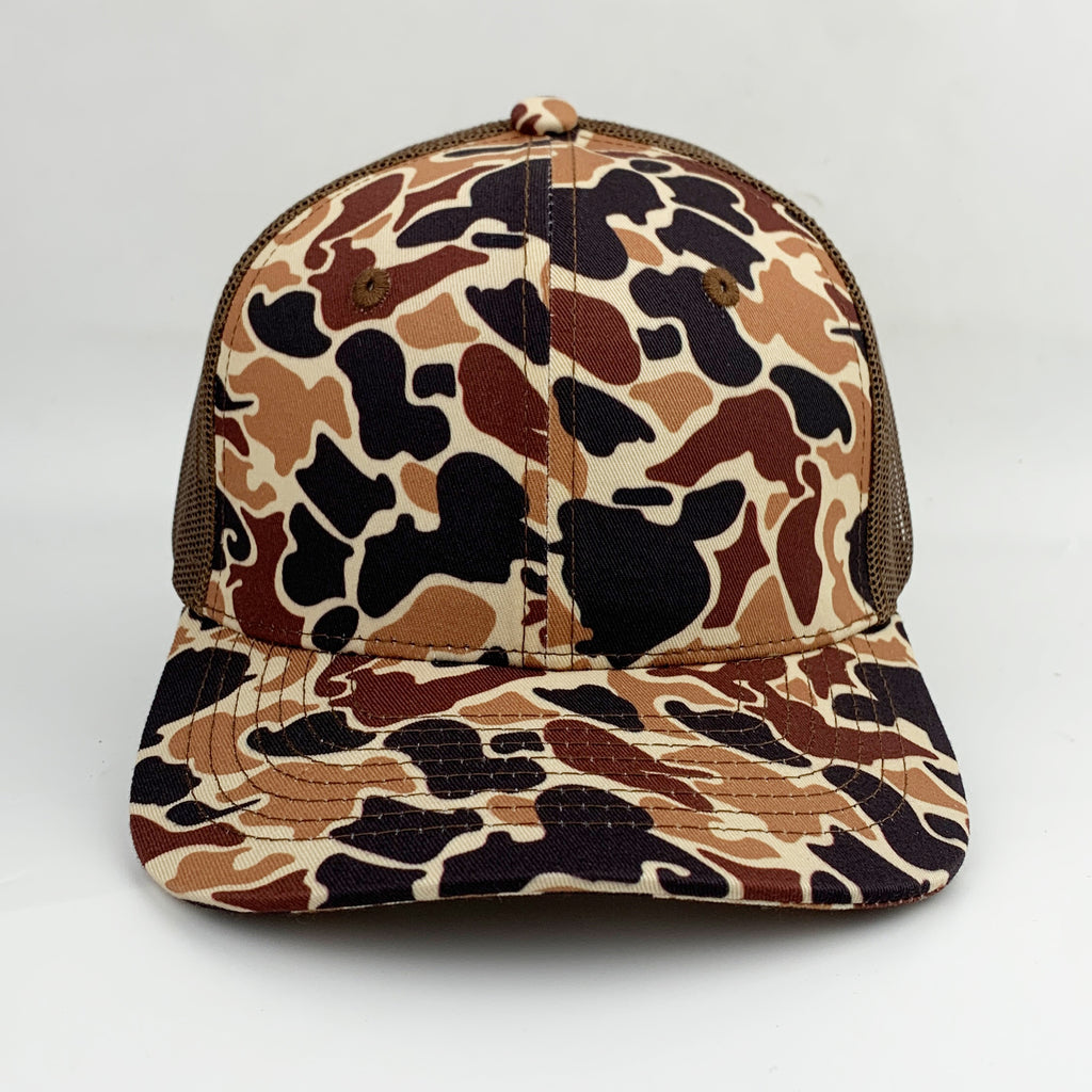 Richardson Camo Trucker Cap w/ Leather Patch